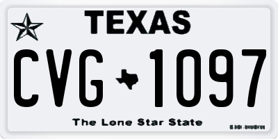 TX license plate CVG1097