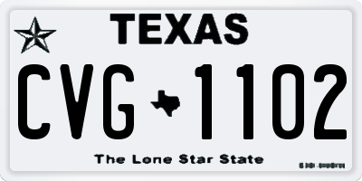 TX license plate CVG1102