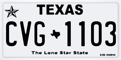 TX license plate CVG1103