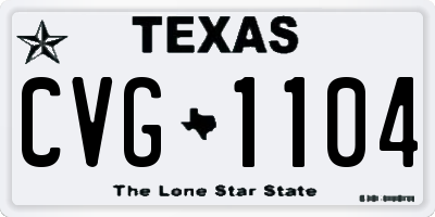 TX license plate CVG1104
