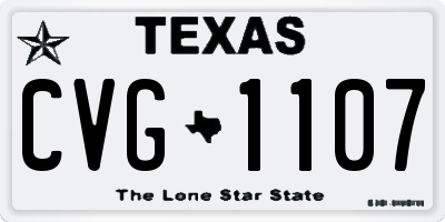 TX license plate CVG1107