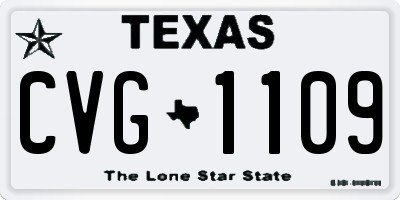TX license plate CVG1109