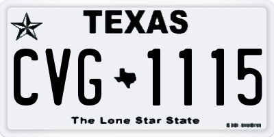 TX license plate CVG1115