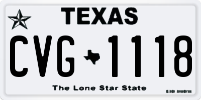 TX license plate CVG1118