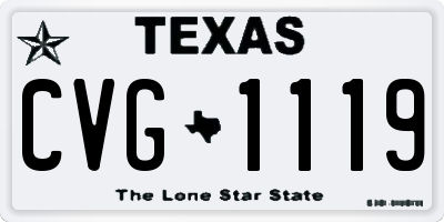 TX license plate CVG1119