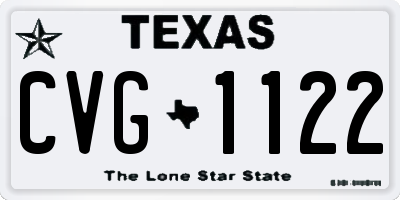 TX license plate CVG1122