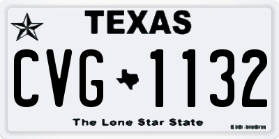 TX license plate CVG1132