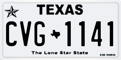 TX license plate CVG1141