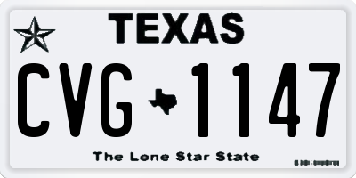 TX license plate CVG1147