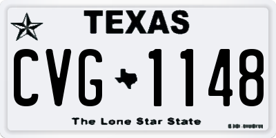 TX license plate CVG1148