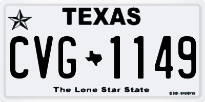 TX license plate CVG1149