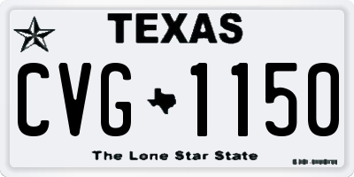 TX license plate CVG1150