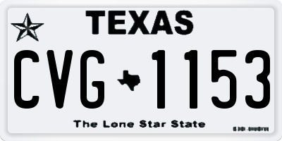 TX license plate CVG1153