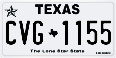 TX license plate CVG1155