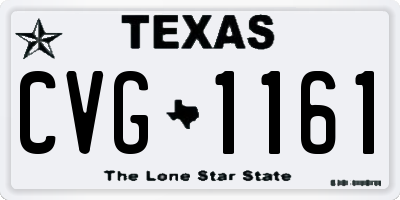 TX license plate CVG1161