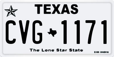 TX license plate CVG1171