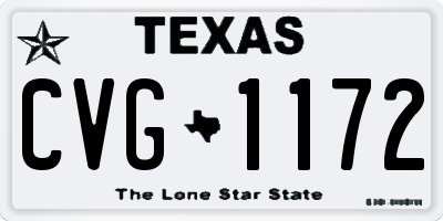 TX license plate CVG1172