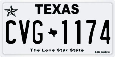 TX license plate CVG1174