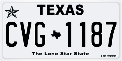 TX license plate CVG1187