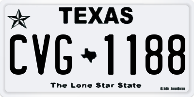 TX license plate CVG1188