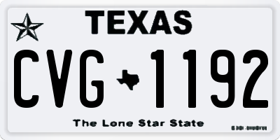 TX license plate CVG1192