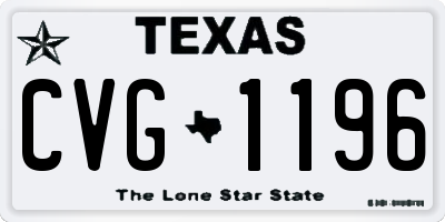 TX license plate CVG1196
