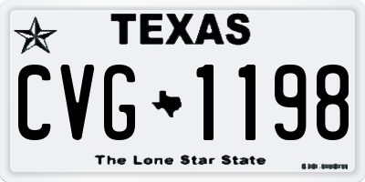 TX license plate CVG1198