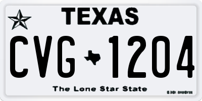 TX license plate CVG1204