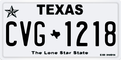 TX license plate CVG1218
