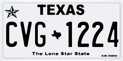 TX license plate CVG1224