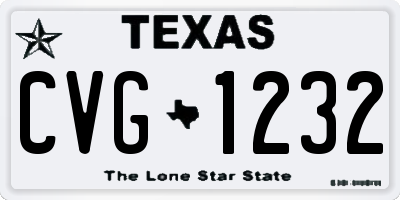 TX license plate CVG1232