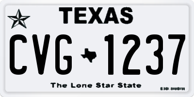TX license plate CVG1237