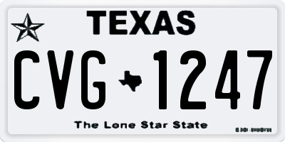 TX license plate CVG1247