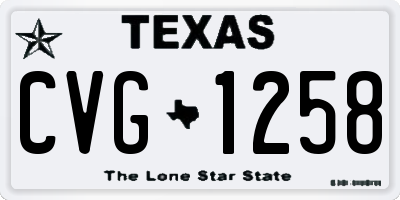 TX license plate CVG1258