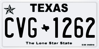 TX license plate CVG1262