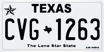 TX license plate CVG1263