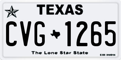 TX license plate CVG1265