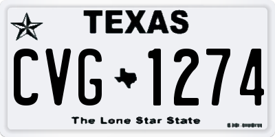 TX license plate CVG1274