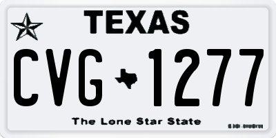 TX license plate CVG1277