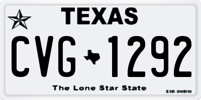 TX license plate CVG1292