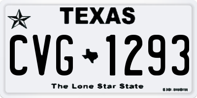 TX license plate CVG1293