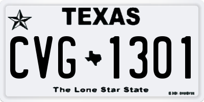 TX license plate CVG1301