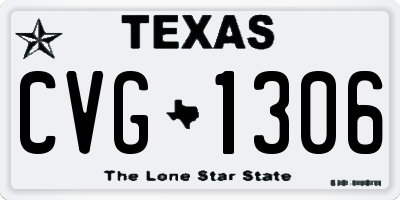 TX license plate CVG1306