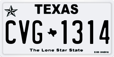TX license plate CVG1314