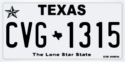 TX license plate CVG1315