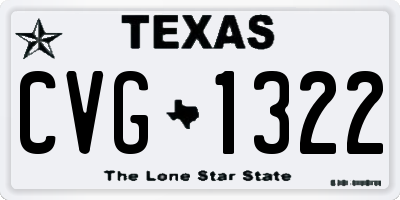 TX license plate CVG1322