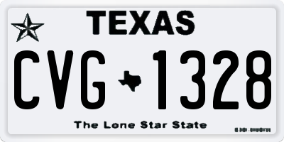 TX license plate CVG1328