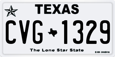 TX license plate CVG1329