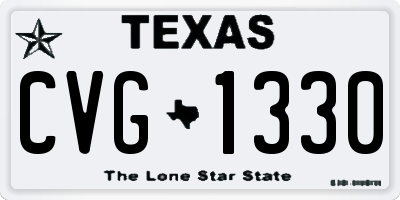 TX license plate CVG1330