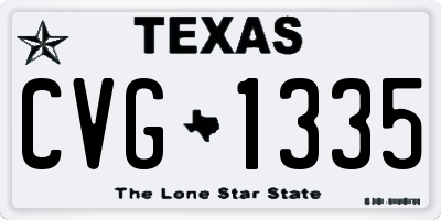 TX license plate CVG1335